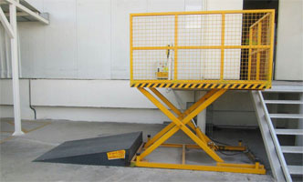 Low level single scissor bin lift